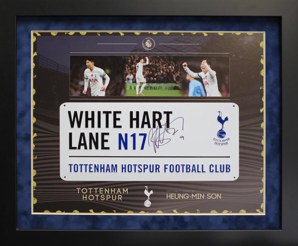 Tottenham signed roadsign by Heung Min Son - Memorabilia Framers Shop